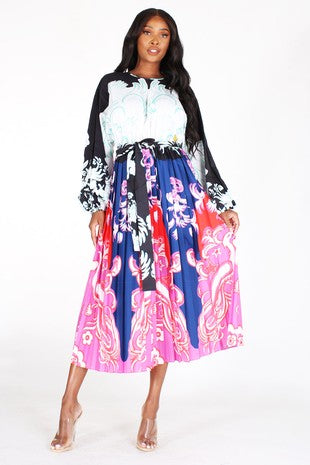 Paisley Pleat Maxi