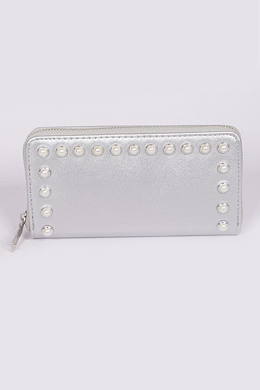 Pearl studded wallet