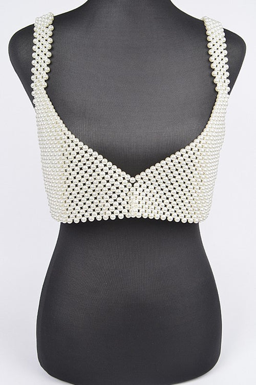 Pearl cream crop top