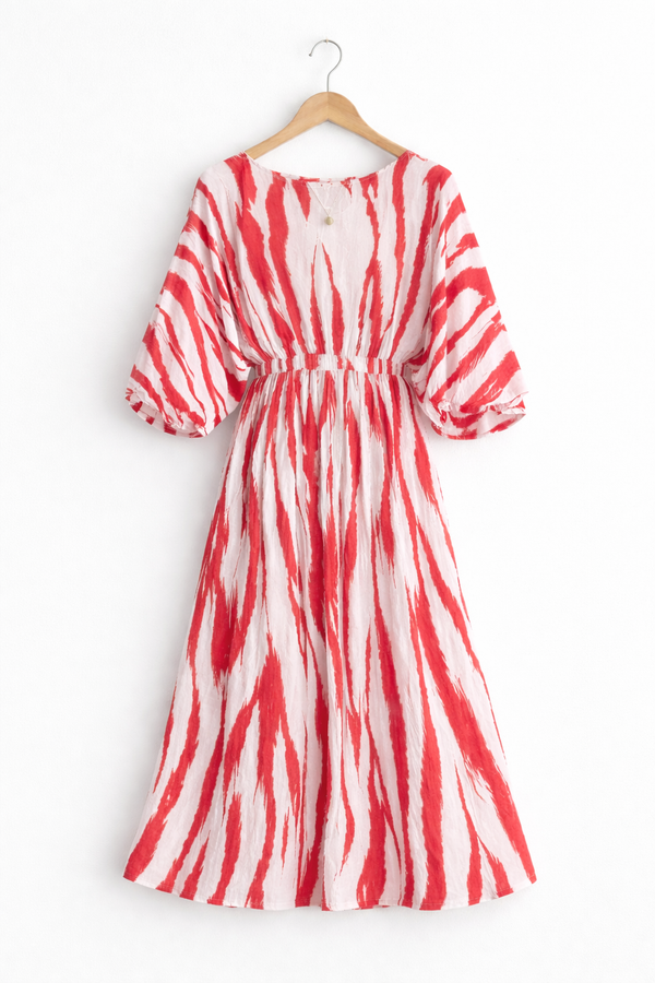 Zebra Stripe Red Dress