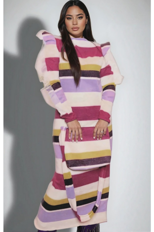 Hacci Knit Stripe Dress (Bag Sold Separately)