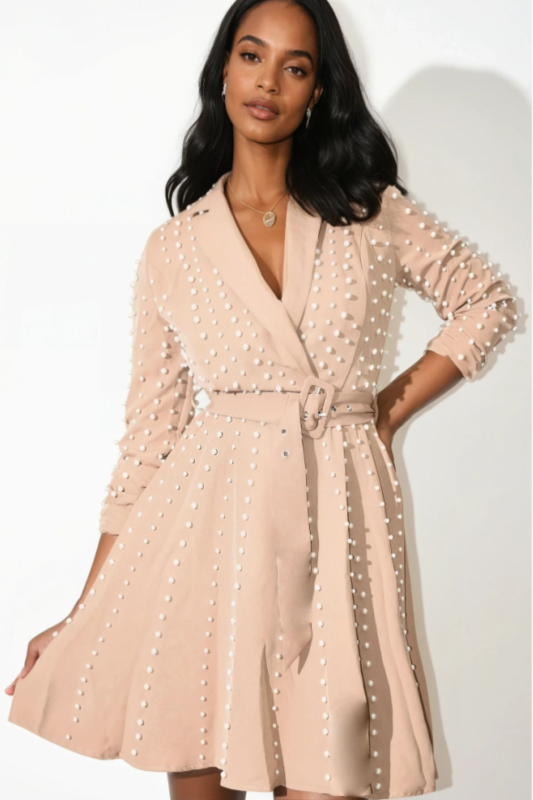 Pearl Taupe Blazer Dress