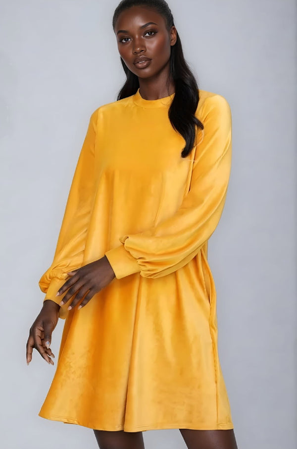 Mustard Velvet Dress