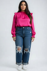 Shiny Magenta Bishop Top