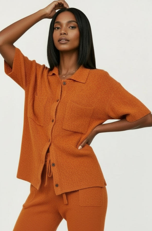 Rust Sweater Top