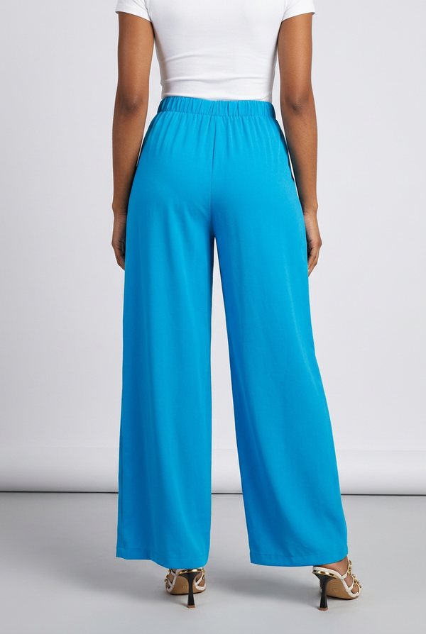 Teal Wide Leg Pant- belt not included