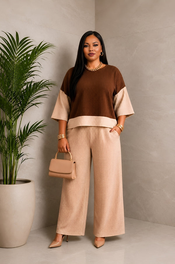 CURVY Textured Set- Brown 