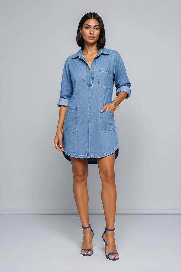 Light Denim Shift Dress