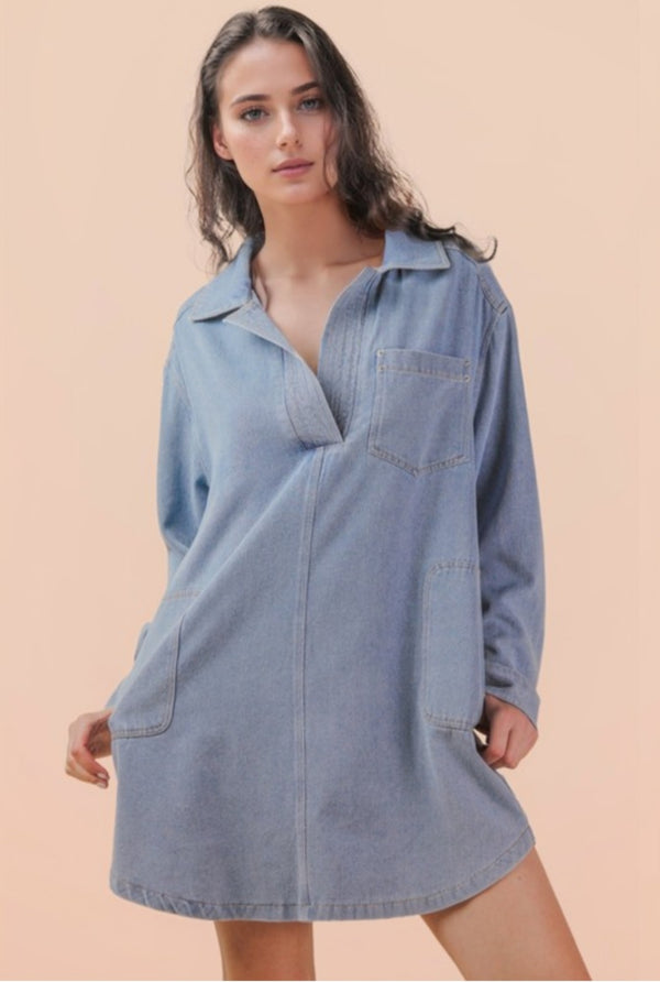 Light Denim Shift Dress