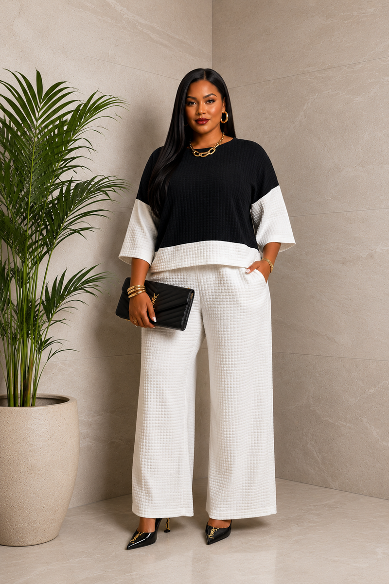 CURVY Textured Set- White