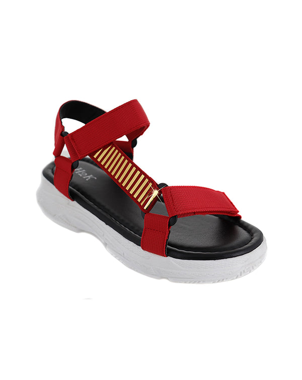 Red/Gold Strap Sandal