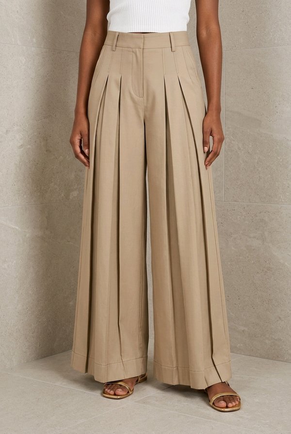 Pleated Khaki Pant