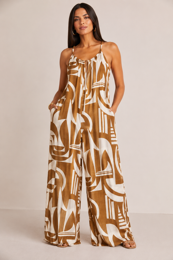 Tribal Camel Oversize Jumpsuit