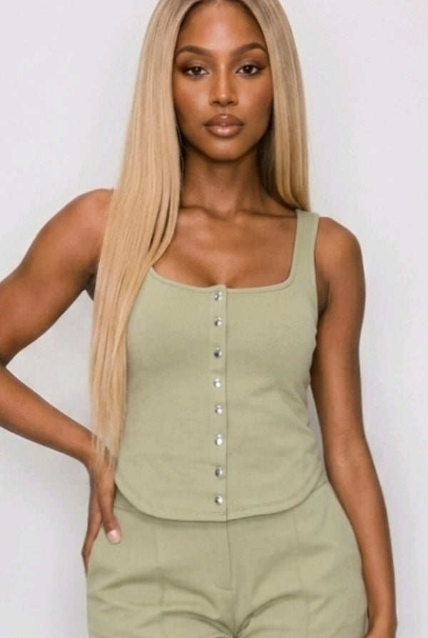 Olive Vest Top